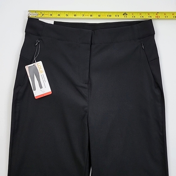 NWT LOLE Women's Black Lightweight Dress Pants Tapered Legs Zip Pockets Size 8 - Picture 13 of 16